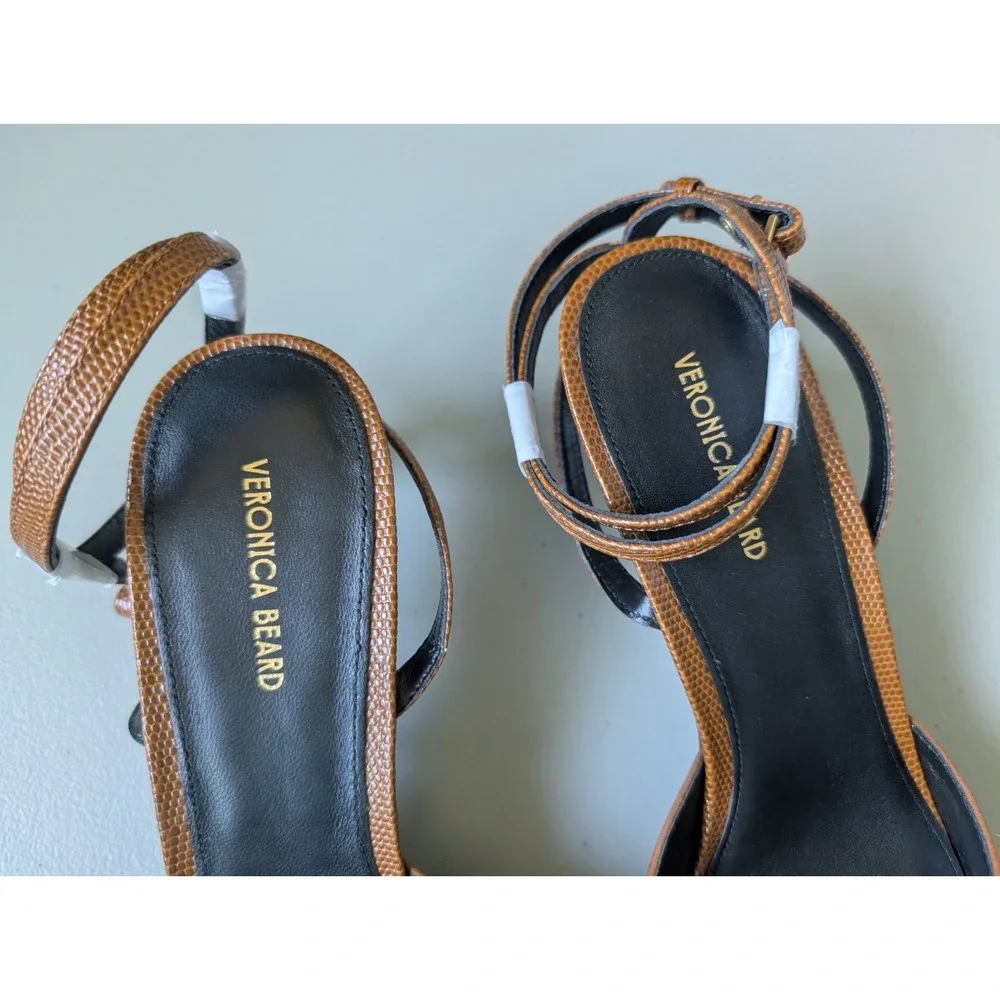NIB Veronica Beard Colette Pointed-toe Ankle Strap Pump Size US 9M Caramel
